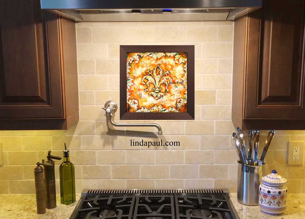 Kitchen Backsplash Wall Art Metal Decoration kitchen backsplash idea fleur de lis