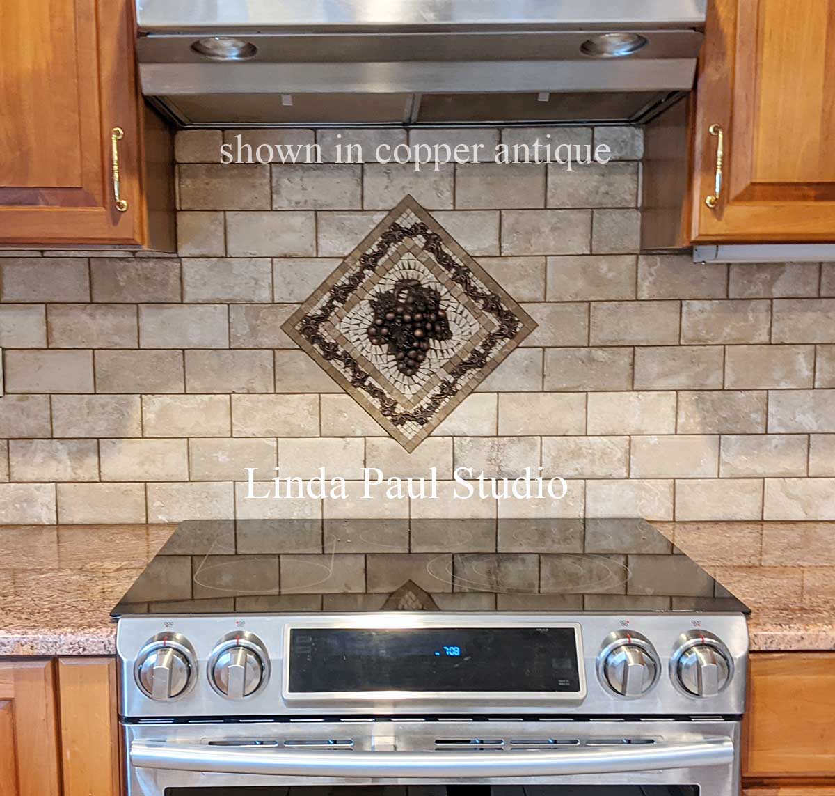 Grapes Mosaic Tile Medallion Kitchen Backsplash Mural Mosaics