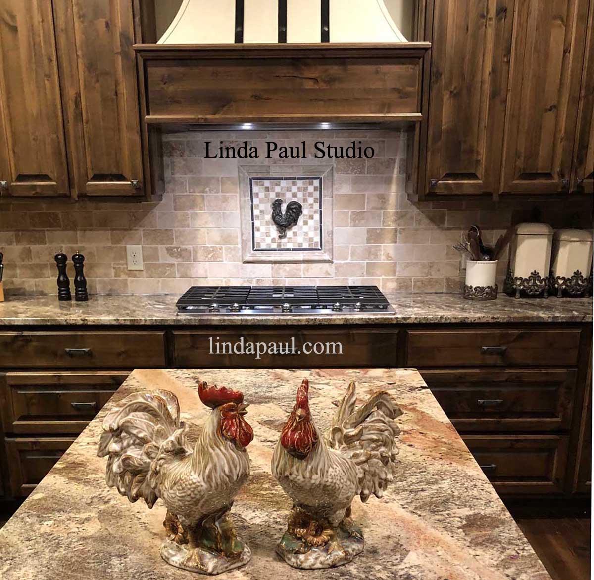 Rooster Tile Medallion French Country Kitchen Backsplash Ideas