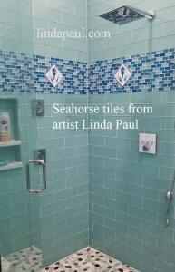 seahorse tiles in shower
