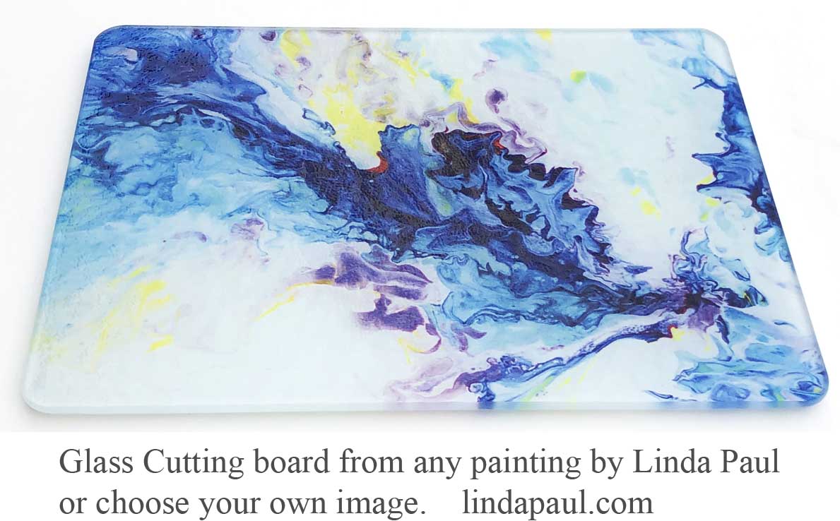Glass cutting Board made by artist your photo or any painting