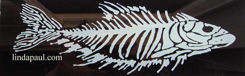 black and white fish fossil tile