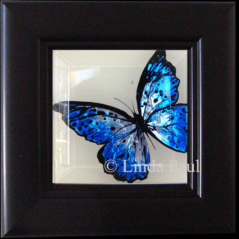Erfly Art Paintings Gl Tiles Of Erflies Framed Erflies Blue Cobalt And White Erfly Art