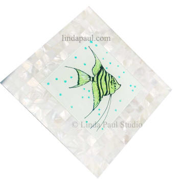 green angel fish tile mosaic