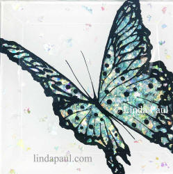 mermaid blue butterfly art