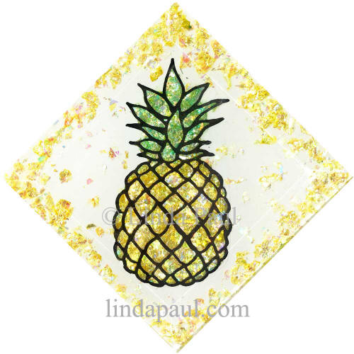 handmade pineapple glass tile