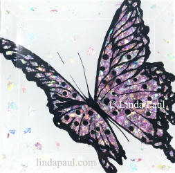 purple glass art butterfly