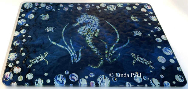 seahorse glass cutting board