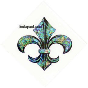 paua shell fleur de lis tile