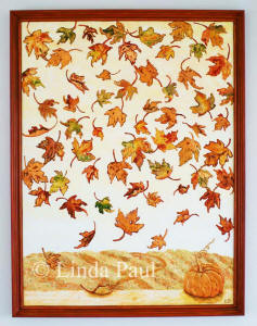 autum fall leaves original painting