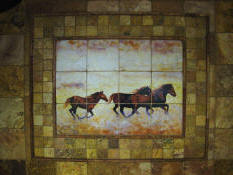 horse tile mural