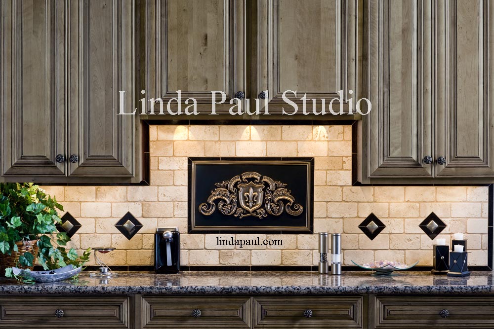 Metal Murals For Kitchen Backsplash Fleur De Lis Plaque