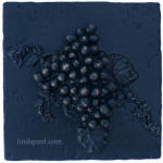 grapes 12x12 bronze oil rubbed metal tile