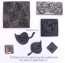 collection of leaf and falling leaves accent tiles