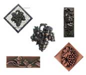 collection of grape and grapevine metal accents and onlays