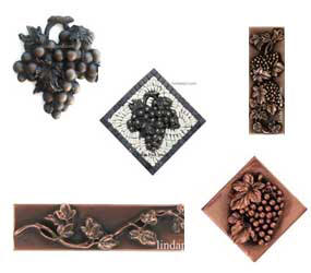 collection of grape and grapevine metal accents and onlays