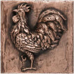 copper rooster accent tile