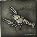 crawfish or lobster 6x6 metal tile accent and sculpture