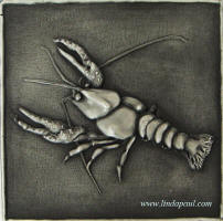 crawfish or lobster 6x6 metal tile accent and sculpture