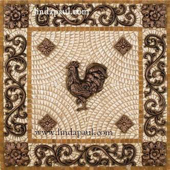 rooster kitchen backsplash tile medallions