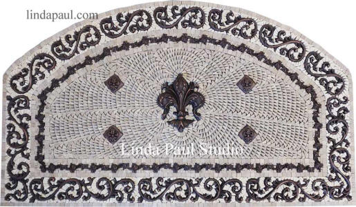 48 x 28 arched fleur de lis medallion