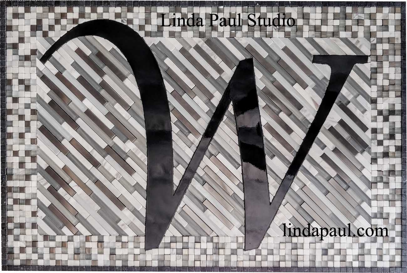 Monogram Initials Personalized Medallions Custom Backsplash