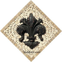 fleur de lis backsplash mini medallion