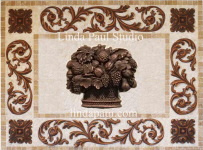 24 x 18 fruit basket mosaic medallion