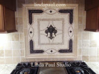 grand vienna fleur de lis kitchen backsplash medallion