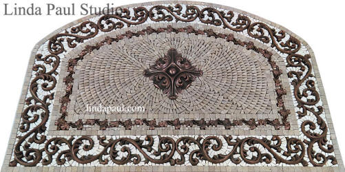 36x24 arched mosaic tile medallion