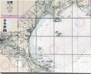 saco bay nautical chart tile mural