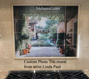 custom photo tile mural backsplash