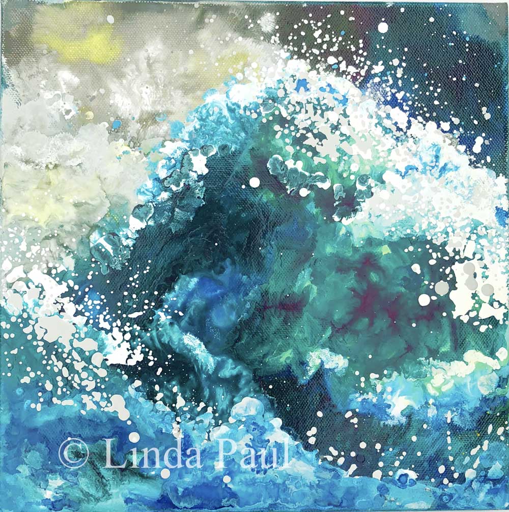 Abstract Ocean Waves Painting