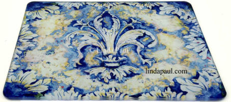 fleure de lis glass cutting board hot plate