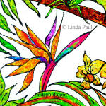 bird of paradise flower tile