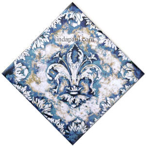 diagonal fleur de lis accent tile