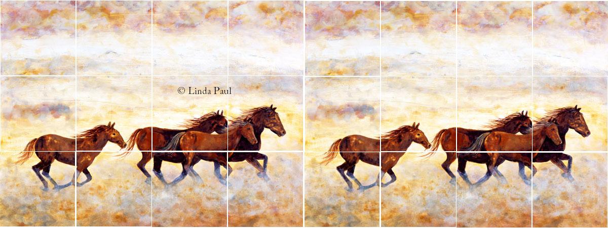 Tile Mural Backsplash Ceramic Crawford Horse Equine Bay Art JCA028 