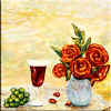 wine glass rose vase