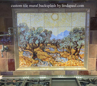 van gogh tiles backsplash mural