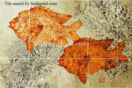 Garibaldi fish mural mexican waters