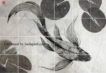 koi fish tiles