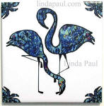 ocean blue Flamingo tile