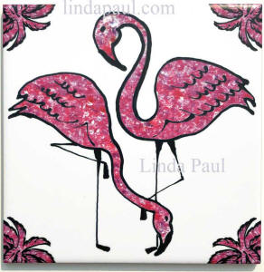 pink flamingo ceramic tile