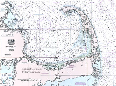 nautical chart tile Cape Cod