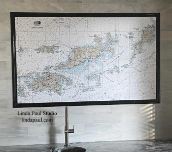 virgin island nautical chart on tile