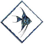 angel fish tile blue border