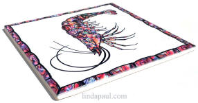 side view of pink shrimp tile